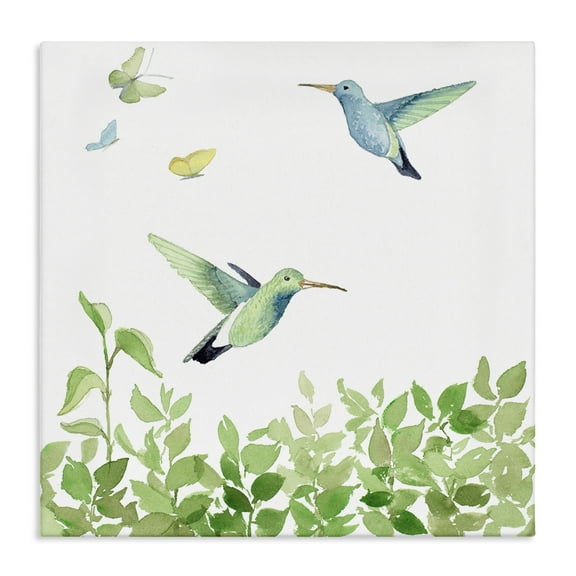 Stupell Industries Spring Hummingbirds Scene Animals & Insects Painting Gallery Wrapped Canvas Art Print Wall Art, 17 x 17