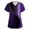 #83Purple, variant on Scrub Tops Women Short Sleeve Plus Size Stretch V-Neck Fun Flower Printed Tops Medical Nursing Uniforms with Pockets