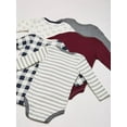 thumbnail image 4 of Hudson Baby Cotton Long-Sleeve Bodysuits, 5-Pack, Newborn- 24 Months, 4 of 10