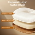 thumbnail image 5 of XIZZI Home Office Chair, Armless Mid-Century Ergonomic Desk Chair with 3" Thick Cushion, Premium PU Leather Mid Back 360 Swivel Computer Chair with Walnut Design, Button-Tufted White, 5 of 10