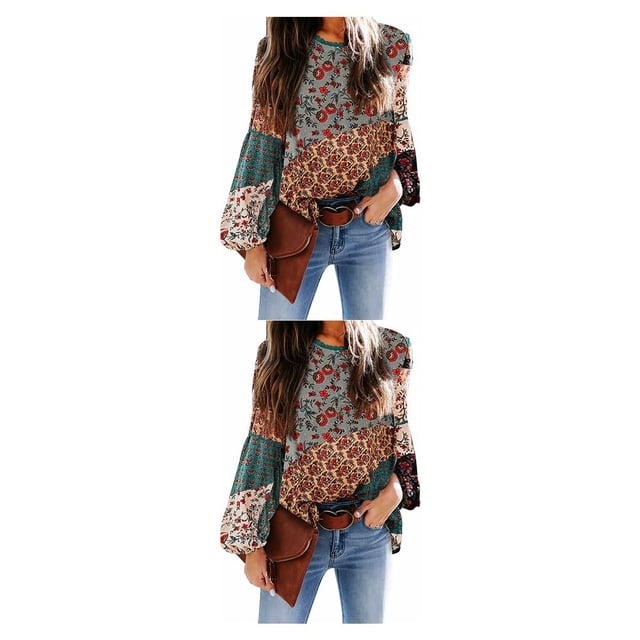Jumpingount Camisa de mujer Cuello Liso Casual Elegante Manga casquillo Blusa bohemia Interior Exterior Salidas diarias Escuela Viajes Camisas Type1 NO1