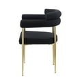 thumbnail image 5 of Mid-Century Modern Dining Chair Set of 2, Round Boucle Sherpa Backrest, Brushed Bronze Metal Legs, 5 of 7