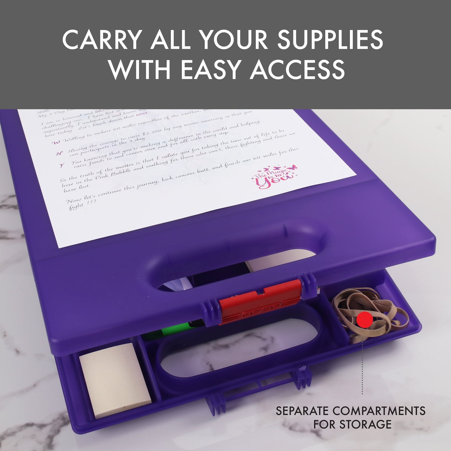 Dexas Clipcase Storage Clipboard with Handle, Set of Two, Purple