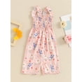 thumbnail image 5 of Musuos Kid Girl Summer Casual Jumpsuit 6M 12M 18M 24M 3Y 4Y Floral Print Sleeveless Wide Leg Romper Pants Toddler Cute Clothes, 5 of 10