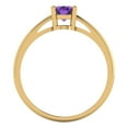 thumbnail image 4 of Clara Pucci 14K Yellow Gold Solid Gold Amethyst Solitaire Anniversary Ring for Women - 1 cttw Oval Cut, 4 of 7