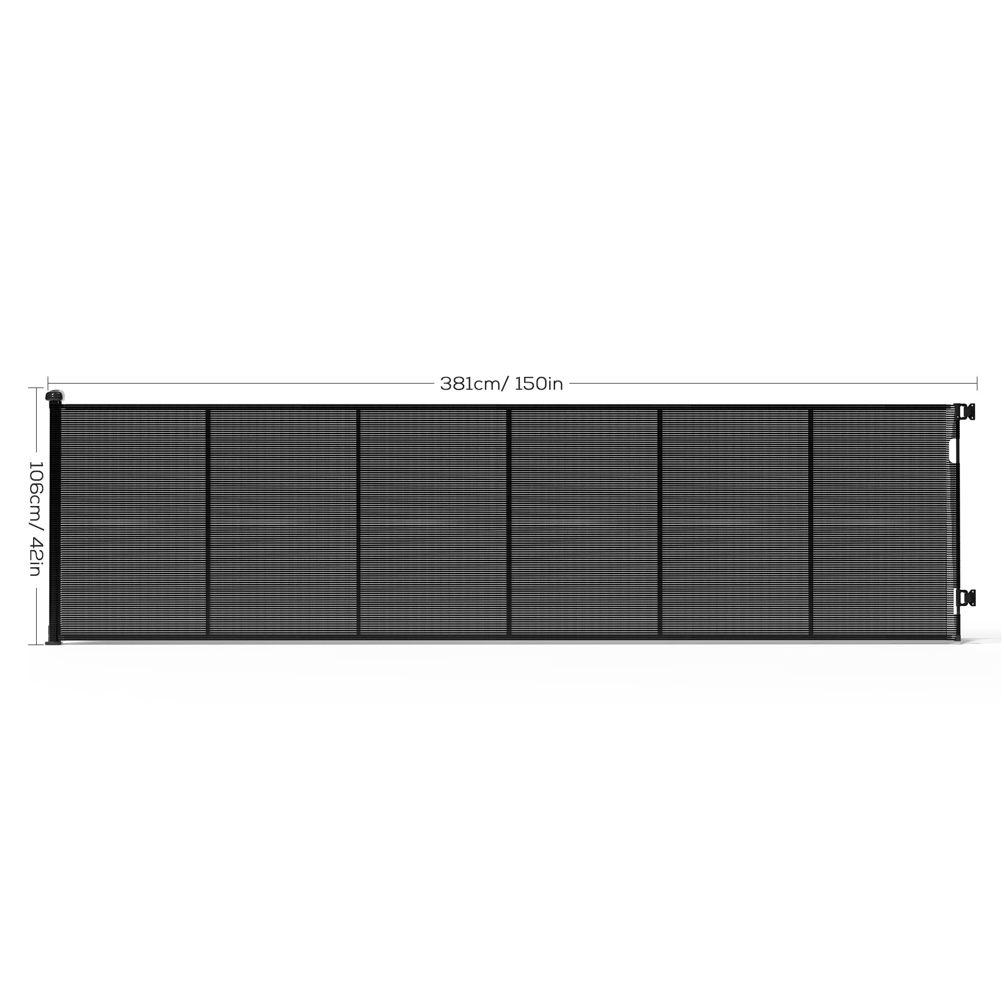Retractable Baby Gate, TULILLO 42in Tall Baby Safety Gate, 150" Wide Baby Gate Dog Gate for Stair, Doorway, Auto-Lock,Black