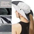 thumbnail image 4 of HOMEYA Women's Sun Hat with Ponytail Hole, UV Protection Wide Brim Bucket Cap, Foldable Safari Hats for Beach Fishing Hiking, Gray, 4 of 7