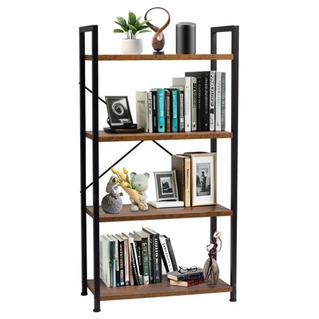 YEEZEE Bookshelf Multi-Layer Rural-Style Bookshelf Storage Living Room/Home/High Display Stand Brown