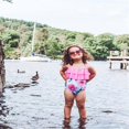 thumbnail image 3 of Toddler Baby Girls Swimsuits Ruffle Floral Print Halter Bikinis Backless One-Piece Bathing Suit cQH, 3 of 6