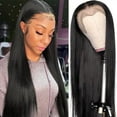 thumbnail image 1 of HAOFAN 13x4 Lace Front Wigs Human Hair Pre Plucked with Baby Hair 180% Density Brazilian Straight Human Hair Wigs for Black Women 9A Glueless Lace Frontal Wigs Natural Color (18 inch, Natural Color), 1 of 9