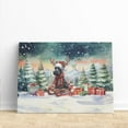thumbnail image 3 of Merry Christmas Santa Reindeer Antlers Scottish Terrier Sleigh Xmas Winter Holiday Horizontal Matte Canvas Poster Scottie Dog Lover Gifts Wall Art Home Decor - 00023, 3 of 5