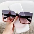 thumbnail image 4 of Gafas de sol de Metal de medio Marco de estilo europeo y americano para mujer, gafas de sol delgadas de moda, gafas Anti-uv, nuevas, 4 of 5