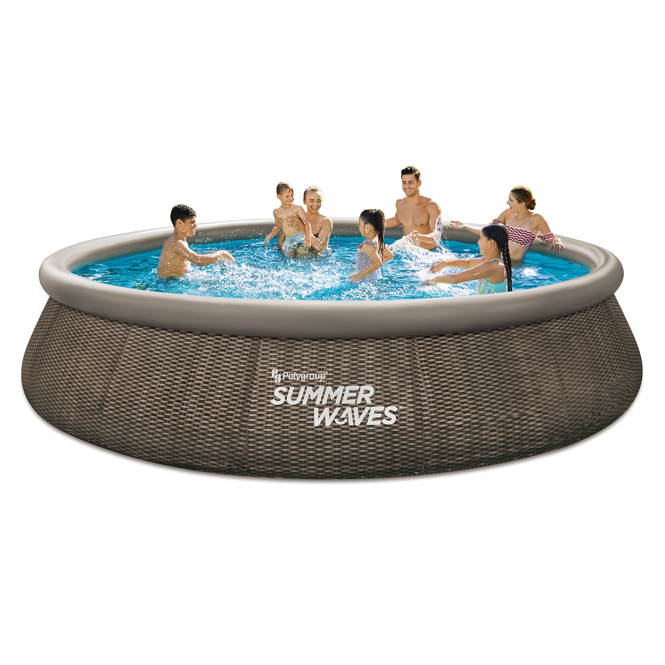 Summer Waves 15 ft Dark Double Rattan Quick Set Pool, Round, Ages 6+, Unisex - image 2 of 5