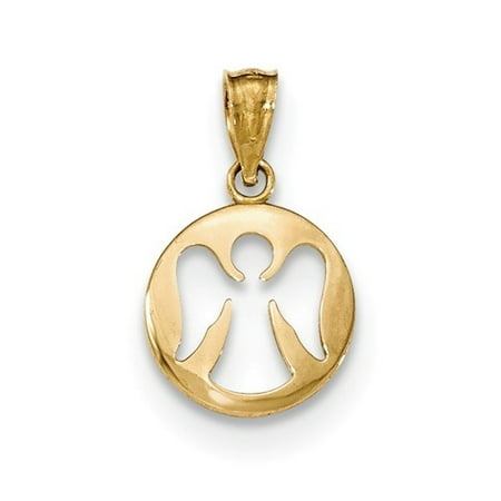 14k Yellow Gold Polished Cut-out Angel Pendant