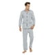 thumbnail image 4 of Apparonia Conjunto de Pijamas para Hombre Pijamas de Algodón con Cuello con Muescas para Hombre Ropa de Dormir de Manga Larga para Hombre con Bolsillos y Rayas Calmantes Delanteras Fly XL, 4 of 6