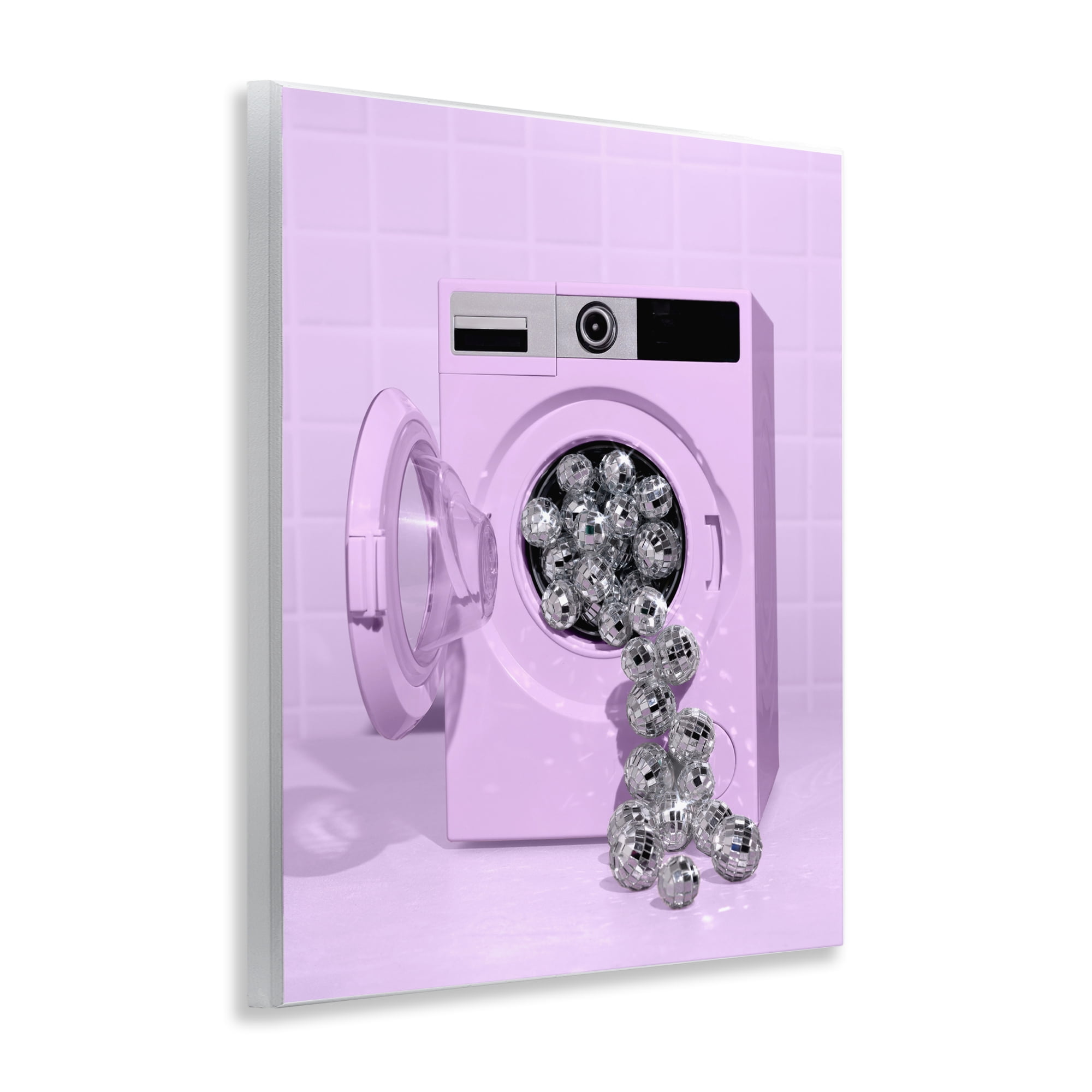 Stupell Industries Disco Laundry Machine over Purple Wall Plaque Art, design by LISH Creative