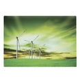thumbnail image 1 of Windmill Cutting Board, Digitally Generated Photo of Wing Turbines on Grass with Greeen Tone Sky, Decorative Tempered Glass Cutting and Serving Board, in 3 Sizes, by Ambesonne, 1 of 2