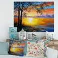 thumbnail image 2 of Designart ' Tree Near The Lake in Evening ' Traditional Canvas Wall Art Print, 2 of 4