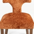 thumbnail image 6 of Noble House Mid-Century Fabric Upholstered Dining Chairs, Solid Wood Frame, Set of 2, Orange, 6 of 11