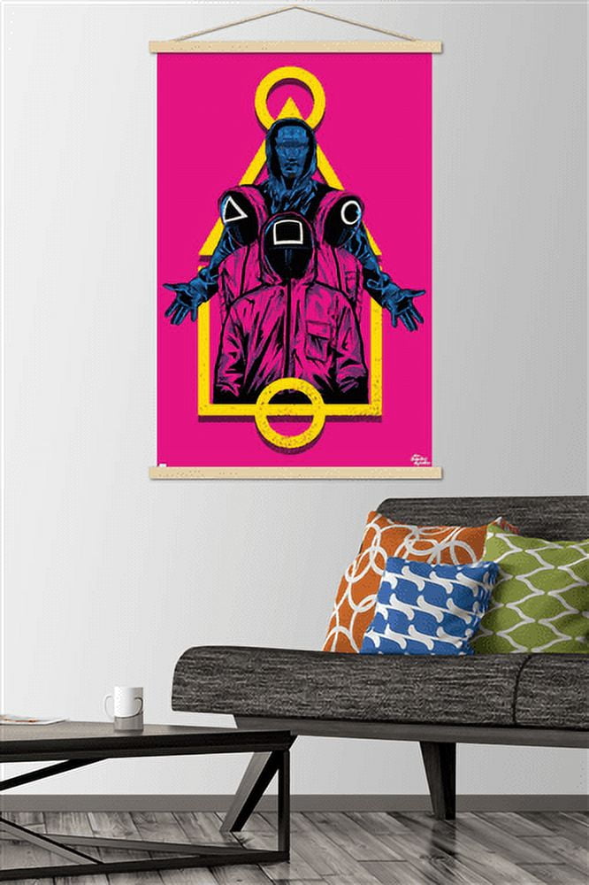 Netflix Squid Game - Masked Men Wall Poster with Magnetic Frame, 22.375" x 34"