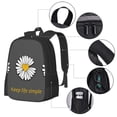 thumbnail image 2 of Balery Keep Life Simple Daisy Flower Mochila para hombre y mujer - Tela Oxford 600D resistente - Gran capacidad, resistente al agua, ideal para la escuela, viajes y senderismo, 2 of 6