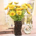 thumbnail image 4 of Ramo de girasol artificial de 9 cabezas, simulación de plástico, decoración floral, decoración de oficina en casa, flor falsa Advancent HA8170-00B, 4 of 6