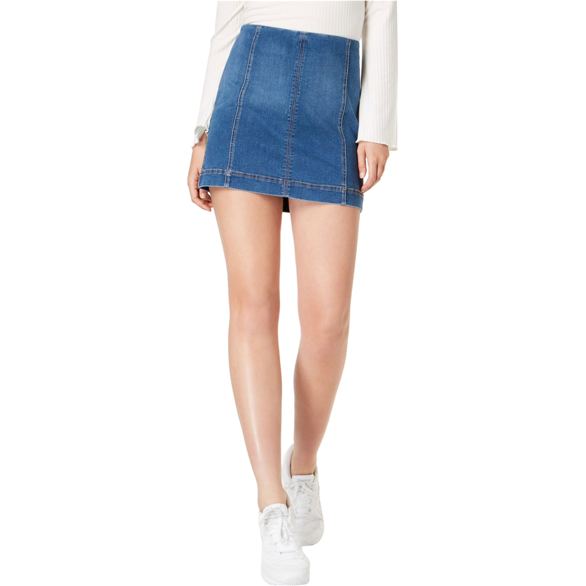Tinseltown Womens Jean Denim Mini Skirt, Blue, 15