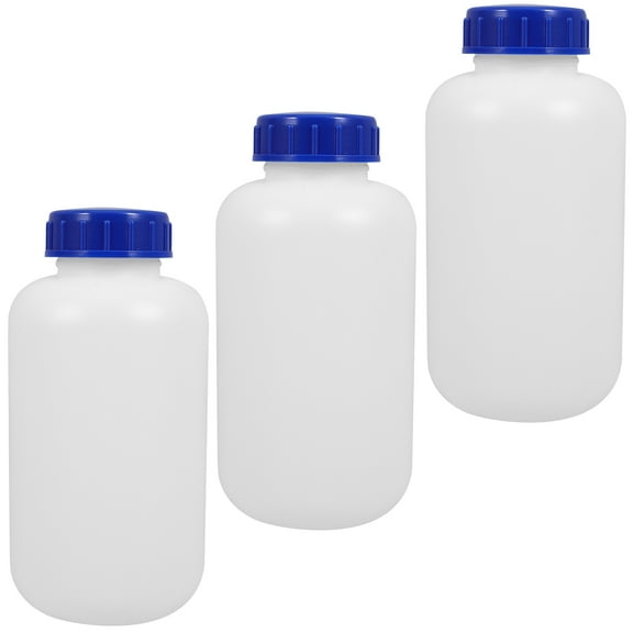 WORGEOUS 3pcs Reagent Bottles Empty Liquid Storage Bottles with Cap Refillable Sample Bottles(1L)
