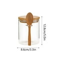 thumbnail image 3 of Koadzawe Glass Jar Containers With Bamboo Airtight Lid Wooden Spoon Scoop Food Storage Canister Clear Glass Containers Kitchen Organization Jars 1 Pcs 9 oz Coffee Container, 3 of 6
