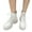 White, variant on Platform Combat Boots for Women Lightweight Lace Up Chunky High Heel Black White Ankle Booties