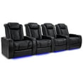 thumbnail image 1 of Valencia Tuscany XL Home Theater Seating | Premium Top Grain Italian Nappa 11000 Leather (Row of 4, Black), 1 of 5