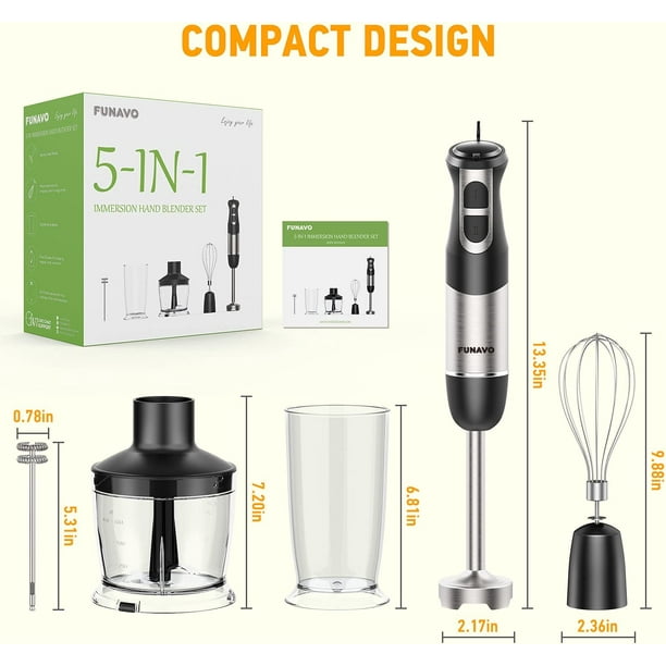 Kmowoo hand blender, 800W 5in1 Immersion Hand Blender,12Speed Multi