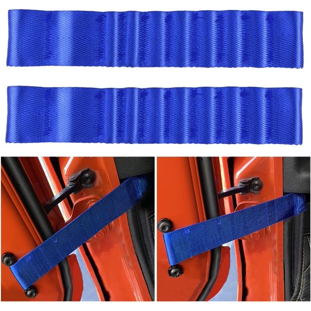 Yazoeia 2 Pcs Sangles de Limitation de Porte, Limiteur de Contrôle Auto Robuste, Sangle d'Inspection de Restriction Réglable Forte, Remplacement de Contrôle de Limitation de Porte pour TJ JK JL CJ JKU YJ Charge 1000 Lb