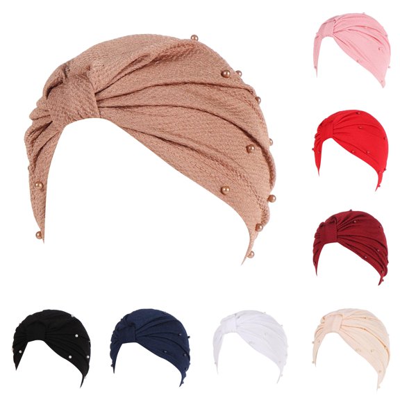 XIAOCHA Womens Solid Studded Chemo Cap Breathable Daily Head Wrap,Khaki