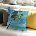 thumbnail image 3 of BANET  Pillowcase Beautiful Beach with Coconut Palm Tree Blue Sky Square,Throw Pillow Covers Decorative for Couch and Bed for Boy Girl 24x24in, 3 of 5