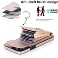 thumbnail image 4 of Phone Case for iPhone 11 6.1 Wallet Cover with Tempered Glass Screen Protector and RFID Blocking Ring Card Holder ID Cell Accessories iphone11case iPhone11 i Phone11 11s XI 11R Women Rose Gold, 4 of 11