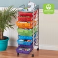 thumbnail image 6 of ECR4Kids 10-Drawer Value Mobile Storage Utility Cart, Craft Organizer, Assorted, 6 of 9