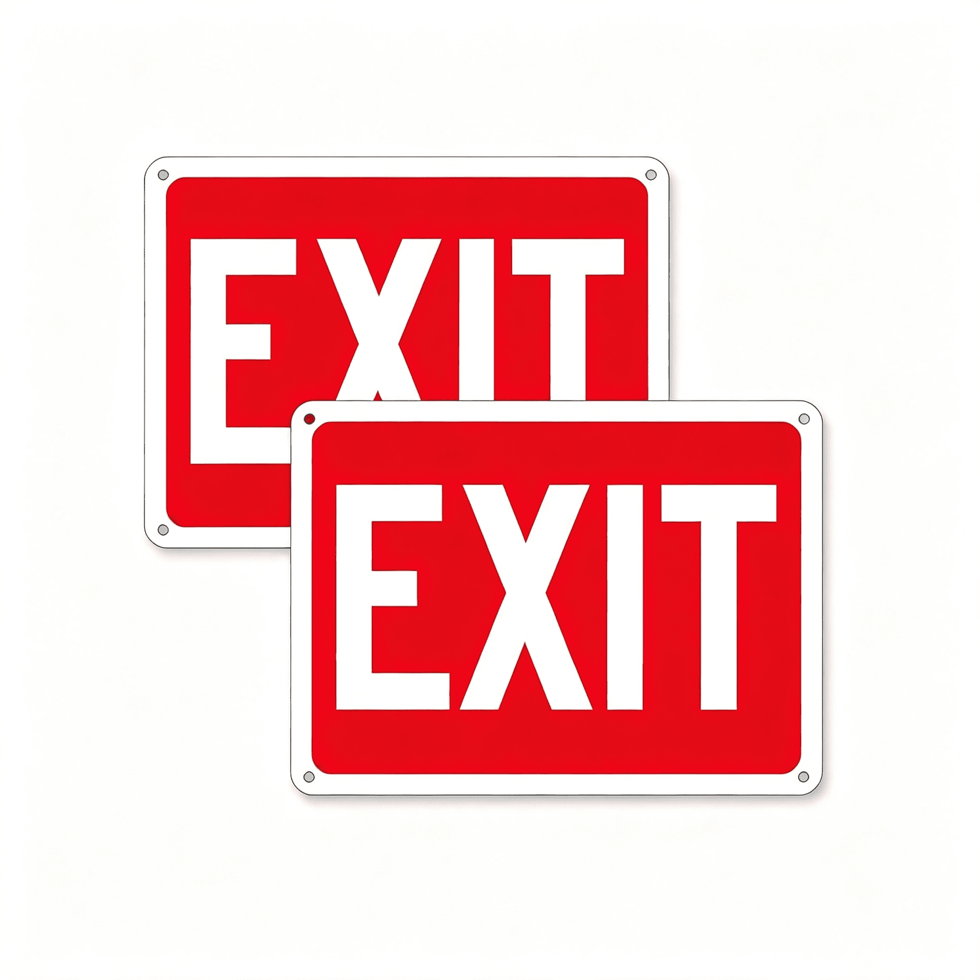 ACDANC (2 Pack) Exit Signs Aluminum Exit Sign with Red Background Exit Sign for Door and Wall Mount - High Visibility Reflective Safety Signs Easy to Install (Red Exit Signs 8 X 6 Es)