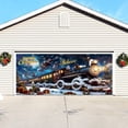 thumbnail image 5 of Gran pancarta para puerta de garaje exterior para la temporada navideña Cartel de bienvenida navideño con diseño de trineo de Papá Noel Material duradero para fiestas en el jardín de casa, 5 of 5