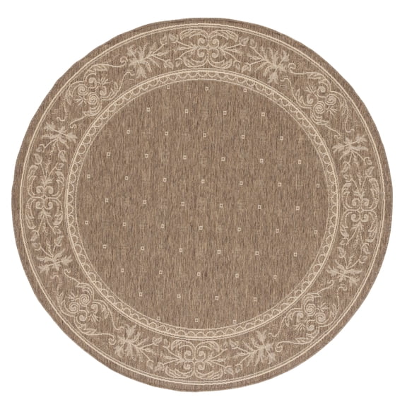 Safavieh Courtyard Derek Oriental Indoor/Outdoor Area Rug, Brown/Natural, 7'10" x 7'10" Round