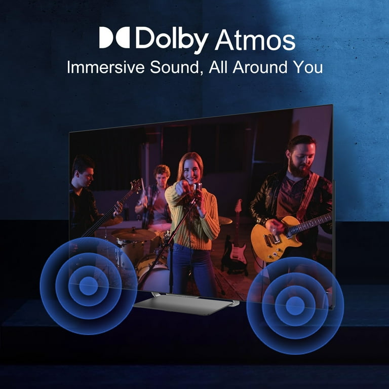 Sansui 55" OLED 4K UHD Frameless Design Smart TV with HDR, Dolby Atmos, 120Hz Refresh Rate, Built-in 2.1 Channel Subwoofer, Google TV