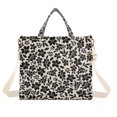 thumbnail image 7 of FORMRS Womens Corduroy Tote Bag Crossbody Shoulder Purse Handbag with Detachable Strap, Black Flowers Pattern, 7 of 7