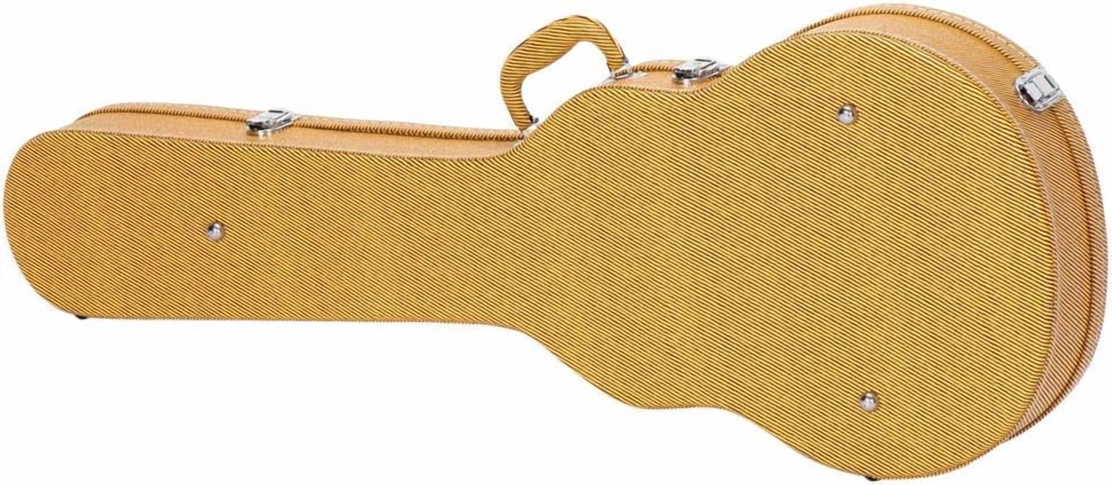 ZYPPP Electric Guitar Hard Case, Wooden Hard-Shell Protective Carrying Case for KLP-Style Electric Guitar with Lock Latch Padding-Yellow