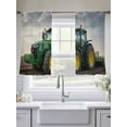 thumbnail image 6 of Farm Tractor Semi Sheer Curtains 45 Inch Length 2 Panels Set, Green Truck Country Rustic Field Harvester Sheer Kitchen Curtain Privacy Voile Window Curtain for Living Room Bedroom Rod Pocket Drapes, 6 of 7