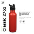 thumbnail image 7 of Klean Kanteen Classic Water Bottle with Sport Cap - Stainless Steel Sports Water Bottle - 27 Oz, Tiger Lily, 7 of 7