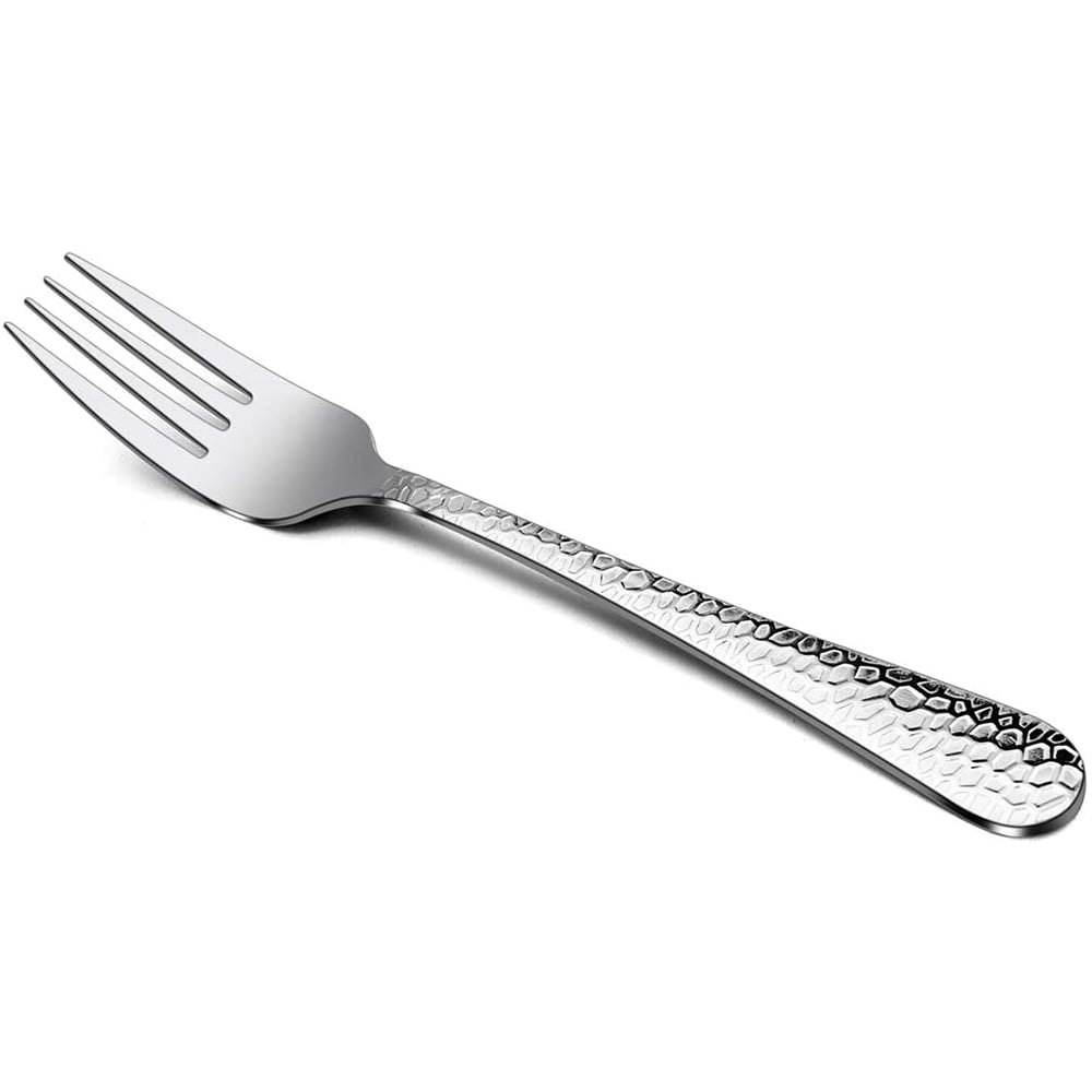 VeSteel Stainless Steel Hammered Salad Forks Set of 12, Appetizer
