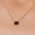 thumbnail image 3 of Gem Stone King 14K Yellow Gold Red Garnet Pendant Necklace for Women | 1.20 Cttw | Gemstone January Birthstone | Cushion 7X5MM | With 18 inch Chain, 3 of 6