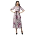 thumbnail image 4 of Moomaya Robe Midi à Encolure Dégagée, Robe Plissée pour Femmes, Robes Évasées Évasées Ligne A, 4 of 4