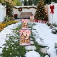 thumbnail image 4 of Meggemo Pink Christmas Garden Flag Double Sided Snowman Moose Pattern Xmas Yard Decor Winter Holiday Accessory for Outdoor Lawn Porch, 4 of 6