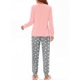 thumbnail image 5 of Fantaslook Women Pajama Sets 2 Piece Long Sleeve Pajama Sets With Long Printed Jogger Pants Sleepwear Loose Lounge Sets, 5 of 9